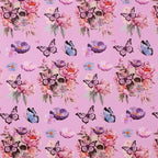 Aimyoo Gothic Wrapping Paper Roll, 17 Inch X 16.5 Feet Skull Floral Butterfly Design Gift Wrap Paper for Mother's Day, Birthday Bridal Shower