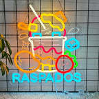 CNBEYOUNG Raspados Neon Sign, Neon Lights Hanging Wall Art Decoration for Mexican Restaurants Shop Bar Food Truck Kitchen Party Home Decor, USB - Driven, Super Bright & Adjustable,13.78x 12.6inches