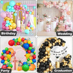 AerWo [Upgraded] Balloon Arch Kit Stand, 8.2ft+6ft Half Arch Balloon Stand with Base, Free Bending Top Balloon Arch Frame Curve for Floor, Perfect Birthday Wedding Halloween Decorations