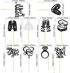 Gyufise 30Pcs She Said Yes Cupcake Toppers Glitter Diamond Ring I Do Love Cupcake Picks Miss to Mrs He Asked Bridal Shower Wedding Engagement Bachelorette Cake Decoration Black