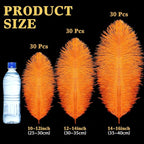 Maitys 90 Pcs Large Natural Ostrich Feathers Bulk 14-16 Inch (35-40cm) 12-14 Inch (30-35cm) 10-12 Inch (25-30cm) Ostrich Feathers Plumes for Centerpieces Wedding(Orange)
