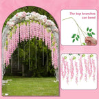 Wisteria Hanging Flowers,Fake Hanging Flowers,Wisteria artificiales Garland for Home Wedding Arch Floral Party Garden Ceremony Outdoor Decor,3.6 feet Long(50,Pink)