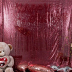 JYFLZQ Burgundy Sequin Backdrop Curtains 8ft x 8ft 1 Panel Glitter Photo Booth Backdrops Sparkly Photography Background Drapes for Parties Wedding Bridal Showers