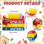 4 Pcs Back to School Table Decorations First Day of School Tiered Tray Decorations Decorative Mini Wooden Books Subject Signs for Office Shelf Classroom Tabletop Bookshelf(Pencil)