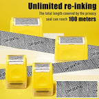 Mimorou 4 Pack Identity Theft Protection Roller Stamps Kit Confidential Privacy Roller Hidden Wide Privacy Stamp 5 Pcs Refills Security Ink for Mail Address Blocker(Yellow)