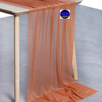 MDS Halloween Chiffon Table Runner - 25 Pack, 29 x 170 Inches, 14ft Each - Sheer Spooky Table Runners for Haunted House Parties, Trick-or-Treat Tables, Witchy Décor, Wedding & Events - Coral Peach