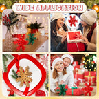 Bucherry 12 Pcs Wooden Snowflake Table Decor 3D Snowflake Tabletop Signs and Centerpiece for Christmas Xmas Winter Wonderland Decorations Home Party (White, Gold, Red,Green)