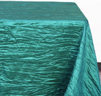 YOUR CHAIR COVERS - 90 x 156 inch Rectangular Crinkle Taffeta Tablecloth - Teal, Rectangle Table Linens for 8 ft Rectangular Tables, Wedding Crushed Table Cloth