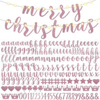 TaoBary 167 Pcs DIY Banner Kit Happy Birthday Glitter Banner Customizable Glitter Make Your Own Kit 162 Letters Symbols and Numbers 3 Rope for Birthday Halloween Wedding Christmas(Rose Gold)