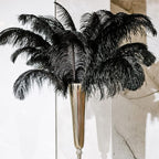 Retrowavy 30 Pcs 18-20 Inch Large Natural Ostrich Feathers Bulk for Centerpieces for Wedding Party Centerpieces Home Decoration Flower Arrangement (Black)