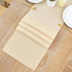 2 Pack Beige Table Runner 12 x 60 Inch Solid Color Farmhouse Runners Coffee Table Dresser for Daily Party Home Decoration