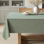 MIULEE Sage Green Linen Tablecloth 52x70 Inch Rectangle Table Cloth Waterproof,Stain Resistant & Wrinkle Resistant for Dining Party Wedding