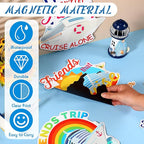 Hoteam 4 Pcs Friends Cruise Door Decorations Magnetic Large Friends Cruise Ship Door Magnets Funny Waterproof Ship Anchor Life Preserver Ring Magnets for Carnival Cabin Stateroom Fridge Car