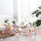 Bud Vases in Bulk 30, Small Vase for Flowers, Small Flower Vase for Centerpieces, Pink Glass Vases for Centerpieces, Mini Vintage Vases for Wedding Table Decor