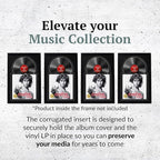 Creative Picture Frames 16" x 24" Jukebox Vinyl Frame Display with Double Matting, LP Record Album Frame for Wall Decor, Black/Black, Pack of 4