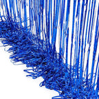 BRAVESHINE Blue Tinsel Foil Fringe Curtains - 2Pcs 3.2x8.2 ft Metallic Holidays Photo Backdrop for Boys Men Birthdays Homecoming Bachelor Bachelorette Engagement Sea Theme Ramadan Party Decorations