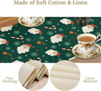 Christmas Table Runner,Seasonal Winter Xmas Holiday Green Table Cloth Kitchen Dining Table Decoration for Home Party Decor 13x108 Inch