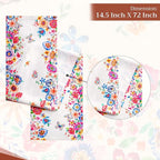 Maison d' Hermine Table Runner 100% Cotton Single Layer Table Runners 72 inches Long Decorative for Home Dining Party Wedding Bridal Shower Spring Summer (Happy Florals - High Summer, 14.50" x 72")