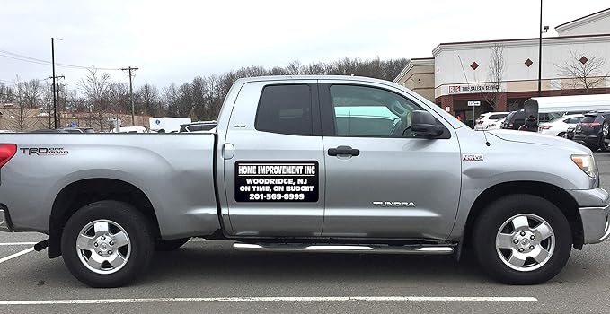 Car Magnet Signs Custom - 24"x12" (Set of 2), 30-mil Thickness with Rounded Corners (Black)