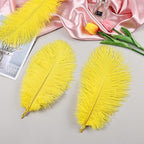 THARAHT Yellow Ostrich Feathers 12pcs Natural Bulk 10-12Inch 25cm-30cm for Crafts Wedding Party Centerpieces Halloween and Home Decoration Feathers