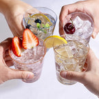 DaYammi 100 Pack 10 Oz Plastic Cups Glitter Disposable Cups in Assorted Colors,Plastic cup with 4 Colors, Disposable Wine Glasses Heavy Duty disposable Tumblers Drinking Cocktail Glasses for Party