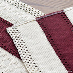 Artoid Mode Red Farmhouse Rustic Table Runner, Seasonal Holiday Hollow Kitchen Dining Table Decoration for Home Party Decor 12x60 Inch