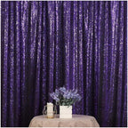 Poise3EHome Purple Sequin Backdrop,8FT x 10FT Sequin Photography Backdrop Curtain for Party Decoration, Purple