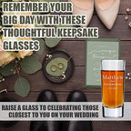 Custom Engraved Shot Glass – 2oz Tall Clear Glass – Personalized Gift for Wedding Party – Classic Etched Barware Keepsake for Groomsmen, Bridesmaids, and More (4)