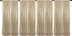 JYFLZQ Champagne Sequin Backdrop Curtains 2ft x 8ft 4 Panel Glitter Photo Booth Backdrops Sparkly Photography Background Drapes for Parties Wedding Bridal Showers