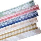 Lace Pattern Washi Tape Set, 6 Rolls Japanese Paper Decorative Stickers with 1 Clip, Lace Fabric for Scrapbooking, Journaling, Craft Supplies, 1.57in x 79in