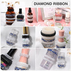 White Pearls Ribbon 3 Yards Self Adhesive Pearls Strips Diamond Ribbon Sticker Crystal Roll Glitter Bling Rhinestones Tape for Crafting DIY Art Decoration (0.4 Inch)
