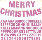 TaoBary 112 Pcs DIY Letter Kit Glitter Customizable Banner Letters Include 107 Letters and Numbers 3 Rope and 2 Needles for Birthday Halloween Christmas Wedding Valentine Party Decor(Pink)