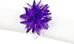 Fennco Styles Crystal Design Collection Napkin Rings - Set of 4 (Purple, 2"x2")