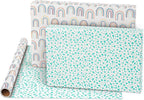 American Greetings 160 sq. ft. Reversible Wrapping Paper Bundle for Birthdays, Anniversaries, Weddings and All Occasions, Sprinkles and Daisies (4 Rolls, 30 in. x 16 ft.)
