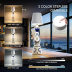 Wireless Bottle Lamp for Any Type of Bottle - LED Bottle Lamp for Indoor & Outdoor - 100% Waterproof - Adjustable Brightness and Light Temperature 3000-6000K - Wireless & Rechargeable (Silver)
