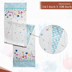 Maison d' Hermine Table Runner 100% Cotton Double Layer Table Runners 108 inches Long Decorative for Home Kitchen Dining Party Wedding Bridal Shower Spring Summer (Flower in The Field, 14.50" x 108")