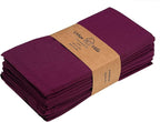 Urban Villa Dinner Napkins Solid Purple Color Cloth Napkins (Set of 12) Oversized 20x20 Inches 100% Cotton Slub Premium Quality Soft Durable Mitered Corners Reusable Washable Everyday Use Napkins
