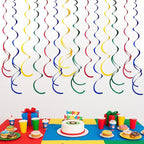 36 Pcs Super Mario Hanging Swirl Decorations Colorful Felt Swirl Streamer Spiral Ceiling Decorations Garland for Birthday Baby Shower Wedding Carnival Circus Clown Fiesta Festival Party Supplies