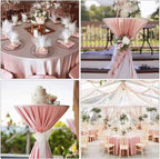 fani 12 Pack 108 Inch Rose Gold Satin Tablecloth - Premium Bright Silky Round Tablecloth Overlay Smooth Fabric Table Cover, Table Decoration for Wedding Party Banquet Events Restaurant Kitchen Dining