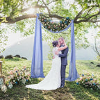 Periwinkle Color Wedding Arch Draping Fabric 20 Ft Wedding Arch Drapes 2 Panels Ceiling Draping Chiffon Wedding Arch Drapery Wedding Party Ceremony Arch Stage Decoration