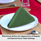 Urban Villa Easter Cloth Napkins 100% Cotton Slub Absorbent Dinner Napkins (Set of 12) Oversized 20x20 Inches Solid Green Color Soft Durable Reusable Washable Ideal for Everyday Use Wedding Parties