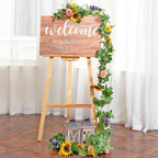 Naidiler Artificial Flower Garland, Sunflower & Rose Vines, Boho Wedding & Birthday Decor, 6ft Straight, Pink & Yellow, Fabric & Plastic