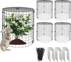 5 Packs Garden Plant Protectors from Animals,Metal Plant Cage Chicken Wire Cloche with Ground Stakes and Nylon Tie,Garden Plant Protectors for Flower Vegetable to Keep Animals Out-11.8"x 12.6"