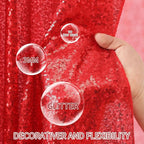 Red Sequin Curtains 2 Packs 3ftx8ft Photo Booths Backdrop for Girl Princess Birthdays Engagement Bachelorette Party Decorations