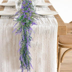 MAKHOT 6Ft Purple Lavender Artificial Garland Decor, Spring Summer All Year Lavender Deep Purple Garland, Green Wreath Vines Decorations for Table Home Wedding Mantle Arch Porch Party