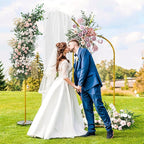 Snughome Arch Backdrop Stand, Set of 2 Metal Arch Stand (7.2FT+6FT), Gold Wedding Arch Frame for Party, Baby Shower, Holiday, Ideal for Balloon Flower