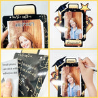pinkblume Graduation Party Decorations Black and Gold Grad Photo Banner Congrats Grad Photograph Bunting Garland for 2025 Graduation Celebration Party Decorations Supplies