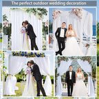 10ft x 10ft White Chiffon Backdrop Curtains, Wrinkle-Free Sheer Chiffon Fabric Photo Curtain Drapes for Wedding Ceremony Arch Party Stage Photography Decorations