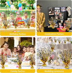 6 Pack Star Table Centerpieces for Party, Birthday Table Decorations for Kids Adults, Party Centerpieces for Tables for Wedding Baby Shower Graduation Holiday Event (Black Gold)