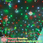 YEGUO 165ft 500 LED Christmas Lights Outdoor Waterproof, 8 Modes Red White and Green String Lights Plug in, Green Wire Twinkle Tree Lights Indoor with Timer Memory